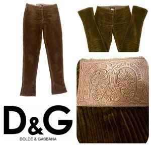 AUC DOLCE & GABBANA CORDUROY SKINNY BROWN JEANS